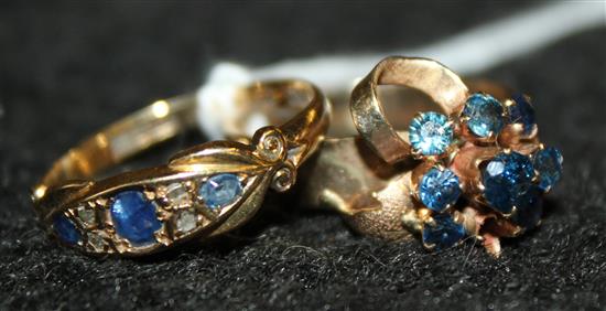 Two sapphire and 18ct gold rings